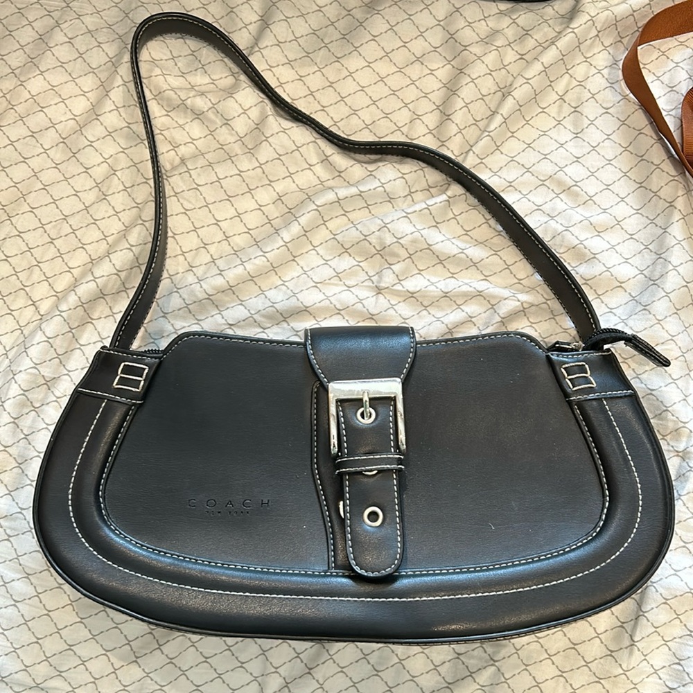 Vintage coach shoulder back buckle closure